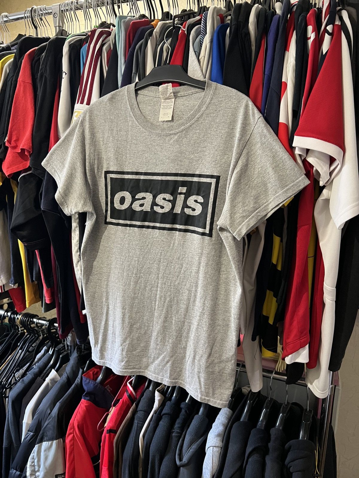 Band Tees Vintage Oasis Oasis Box Logo Aop T Shirt Band Rock Sz S Hoodie, Sweatshirt | FlexRushtees.com