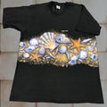 Fruit Of The Loom Vintage Fruit Of The Loom Cape Cod Shirt Men L Black Beach Sea Shells Aop Nature M