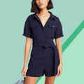 Anthropologie Greylin Delton Utility Romper Navy Blue Anthropologie Medium