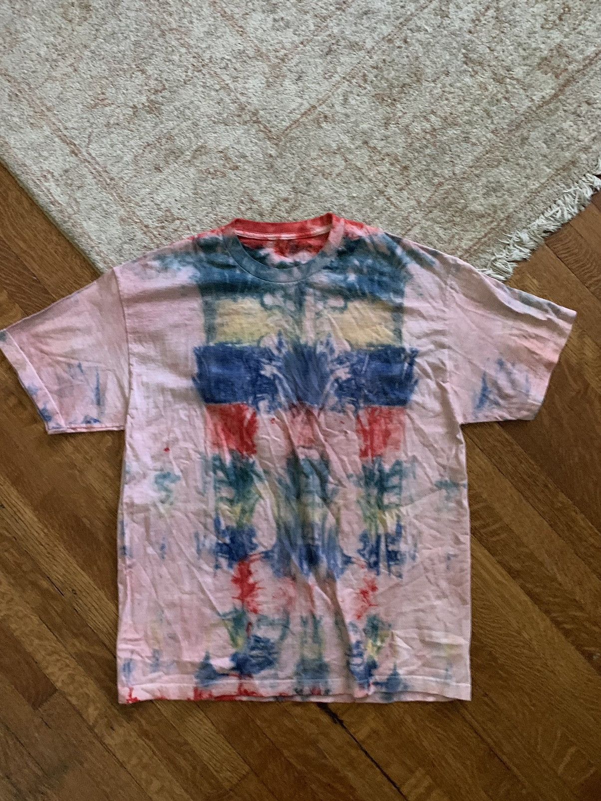 Vintage Tie Dye Tee Shirt Custom Over Dyed Washed Fade Color