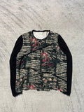 Seditionaries Cyber Grunge Typography Distressed Long Sleeve Dark Y2k Tee
