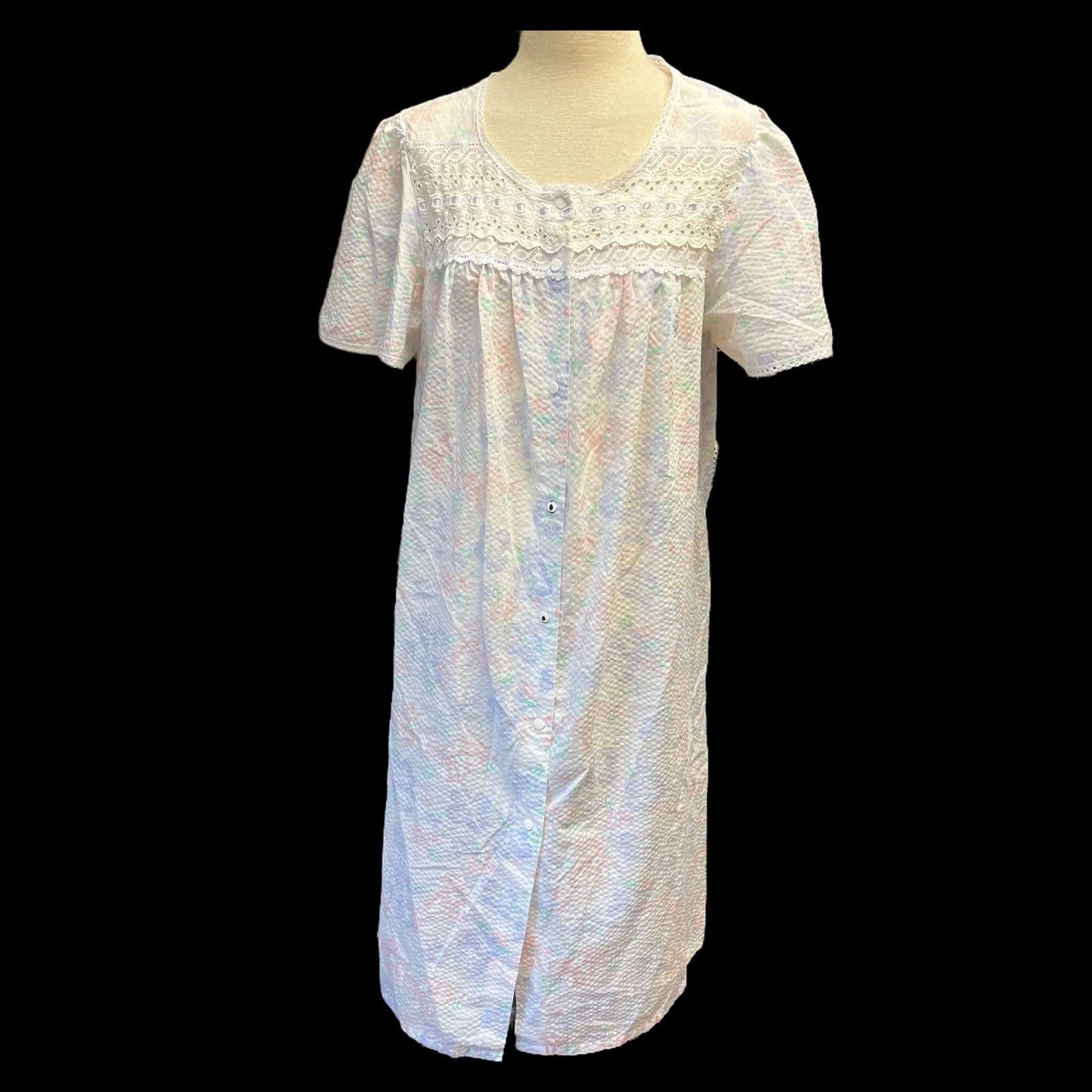 Other Vintage Nicole Pockets Granny Quaker Lace Trim Night Gown