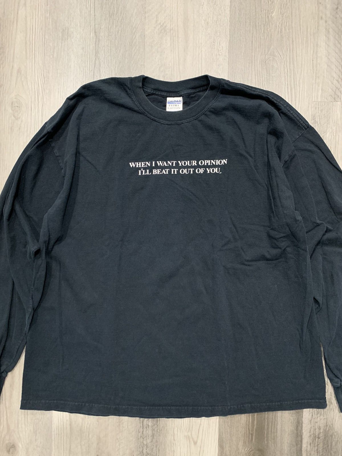 Vintage Faded Black Long Sleeve Quote Tee