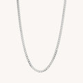 Sterling Silver New 925 Solid Silver 18 Chain Cuban Link Diamond Necklace