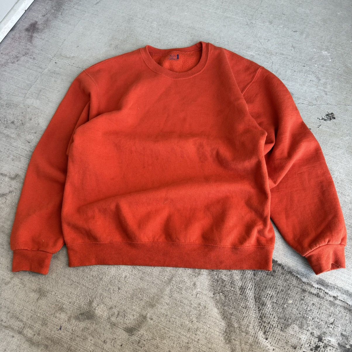 Vintage Y2k Fruit Of The Loom Orange Crewneck Sweatshirt Vintage