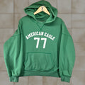 Eagle Outfitters American Eagle Hoodie Mens Large Light Kelly Green Embroidered 77 Boxy Fit