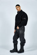 Willy Chavarria Warrior Zip Crew Washed Black