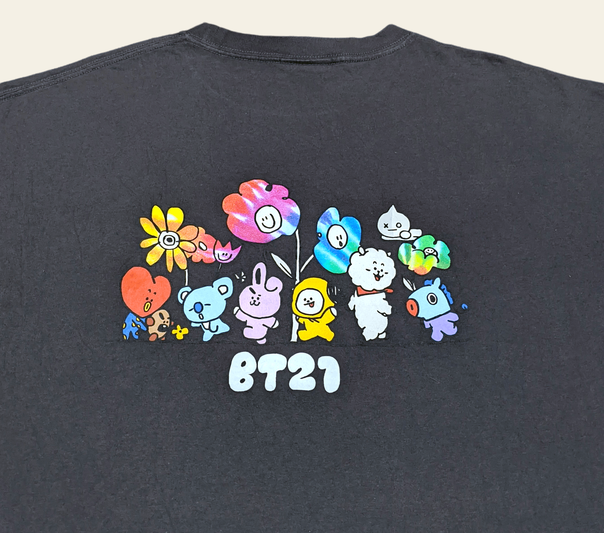 Vintage Korean Group Bts Bt21 Embroidered Cartoon T Shirt Hoodie, Sweatshirt | FlexRushtees.com