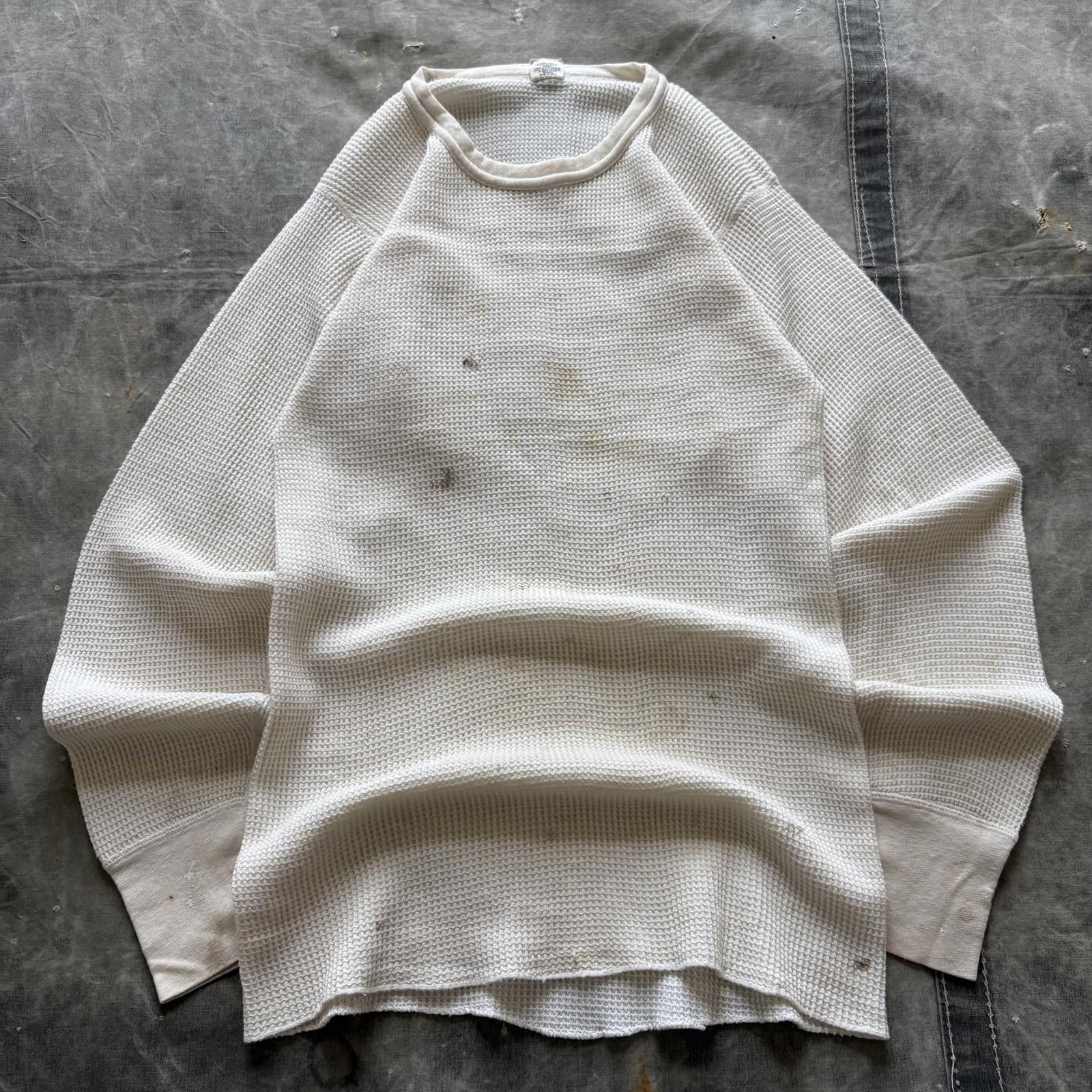 Hanes Vintage 60s 70s Hanes Distressed Grunge Thermal Waffle Shirt