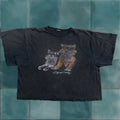 Vintage Cats Soft And Cuddly 1970s Boxy Vtg T Shirt 70s Perfect Black Fade Boxy Animals Shir
