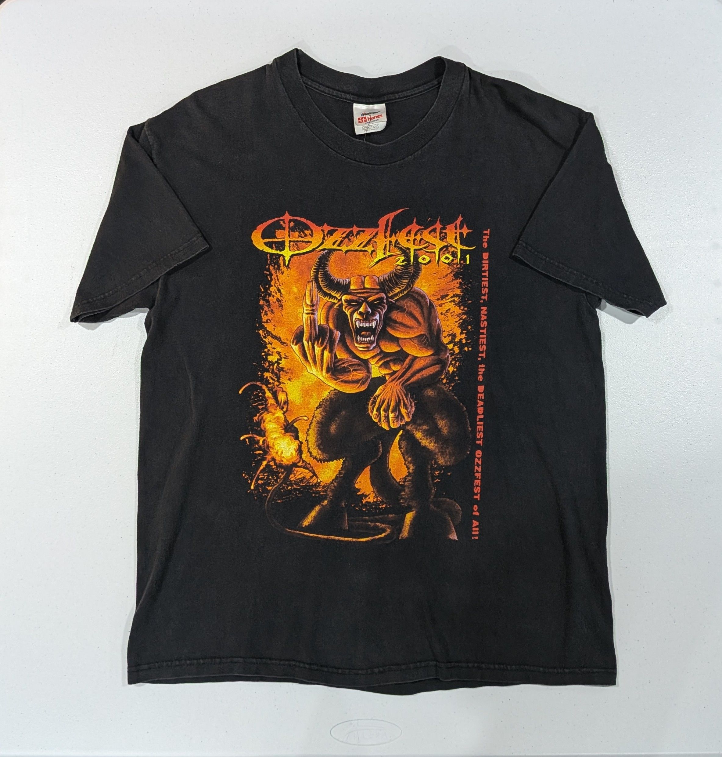 Hanes Vintage Authentic 2001 Ozzfest Tour Tee