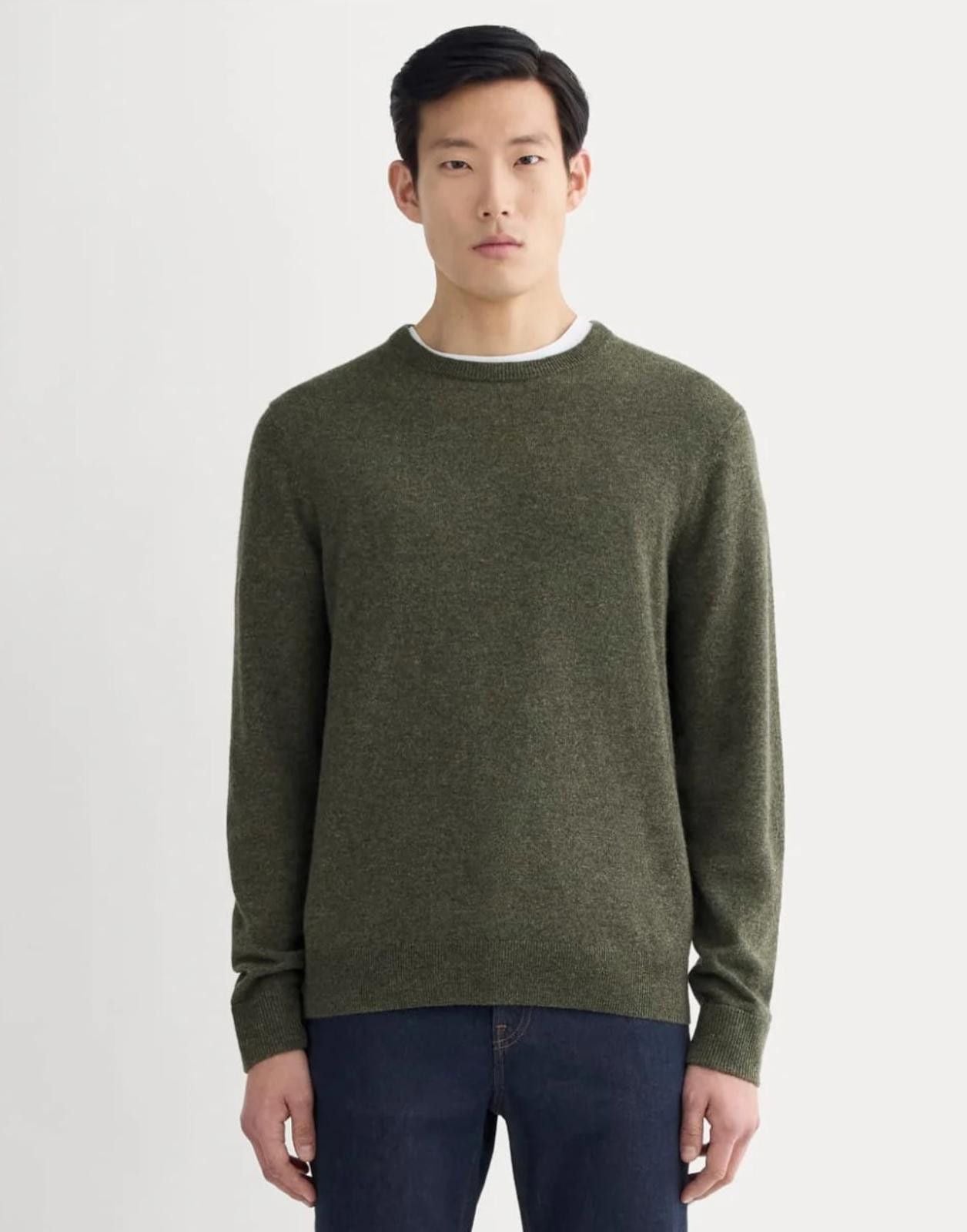 Nwt Everlane The Cashmere Crew Heathered Army Green L T-Shirts, Hoodie, Sweatshirt | FlexRushtees.com