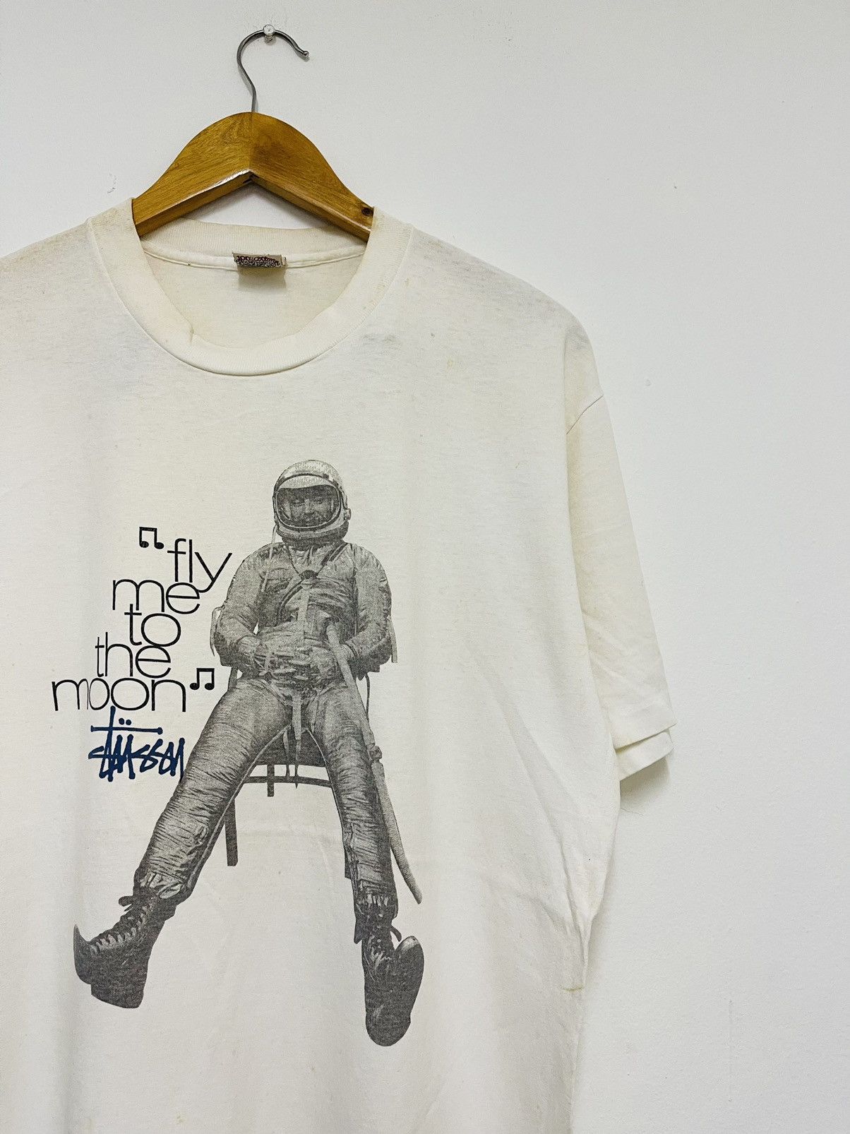 Vintage 90 S Stussy Astronaut Photoprint T Shirt St1