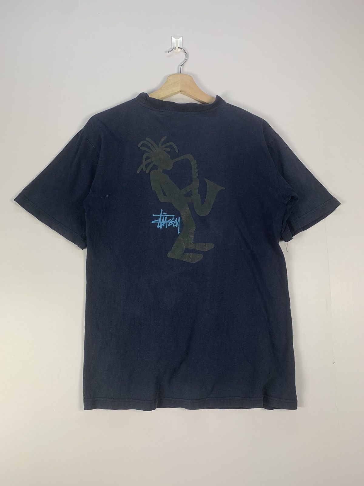 Vintage Stussy T Shirt Trumpet Tees Big Logo Tshirt Hoodie, Sweatshirt | FlexRushtees.com