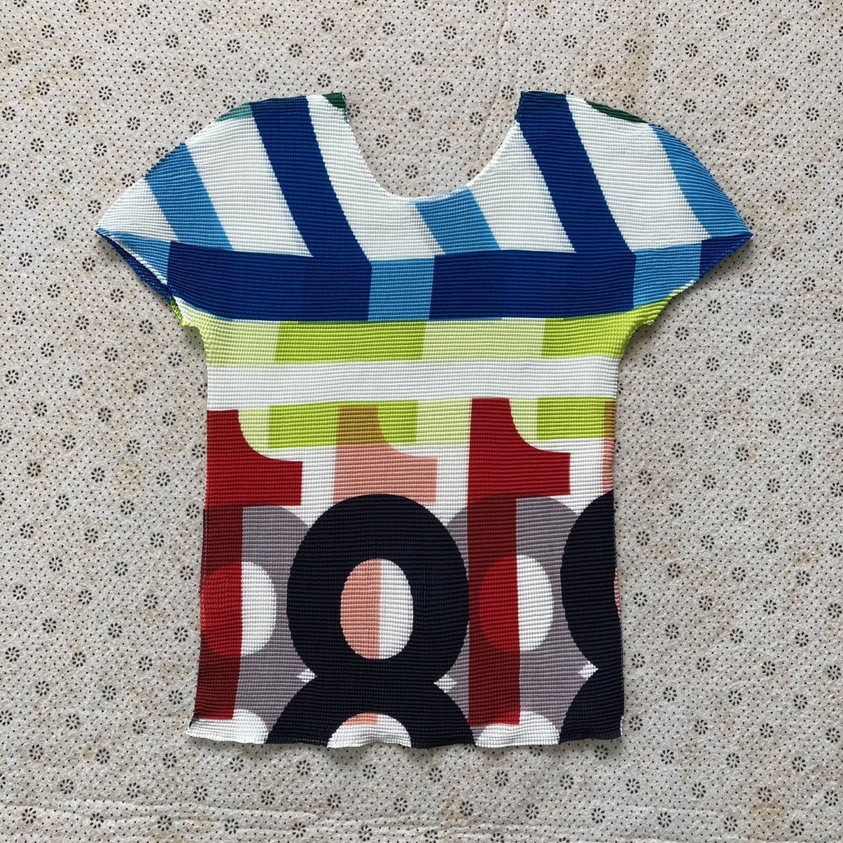 Japanese Brand X Pleats Please Issey Miyake Lady Issey Miyake Me Pleat Spring Fabric Tee