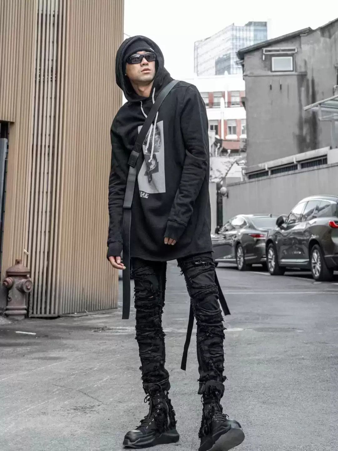 Rick Owens Rickowens Subline Drk Ribbon Printed Hoodie Hoodie Sweater
