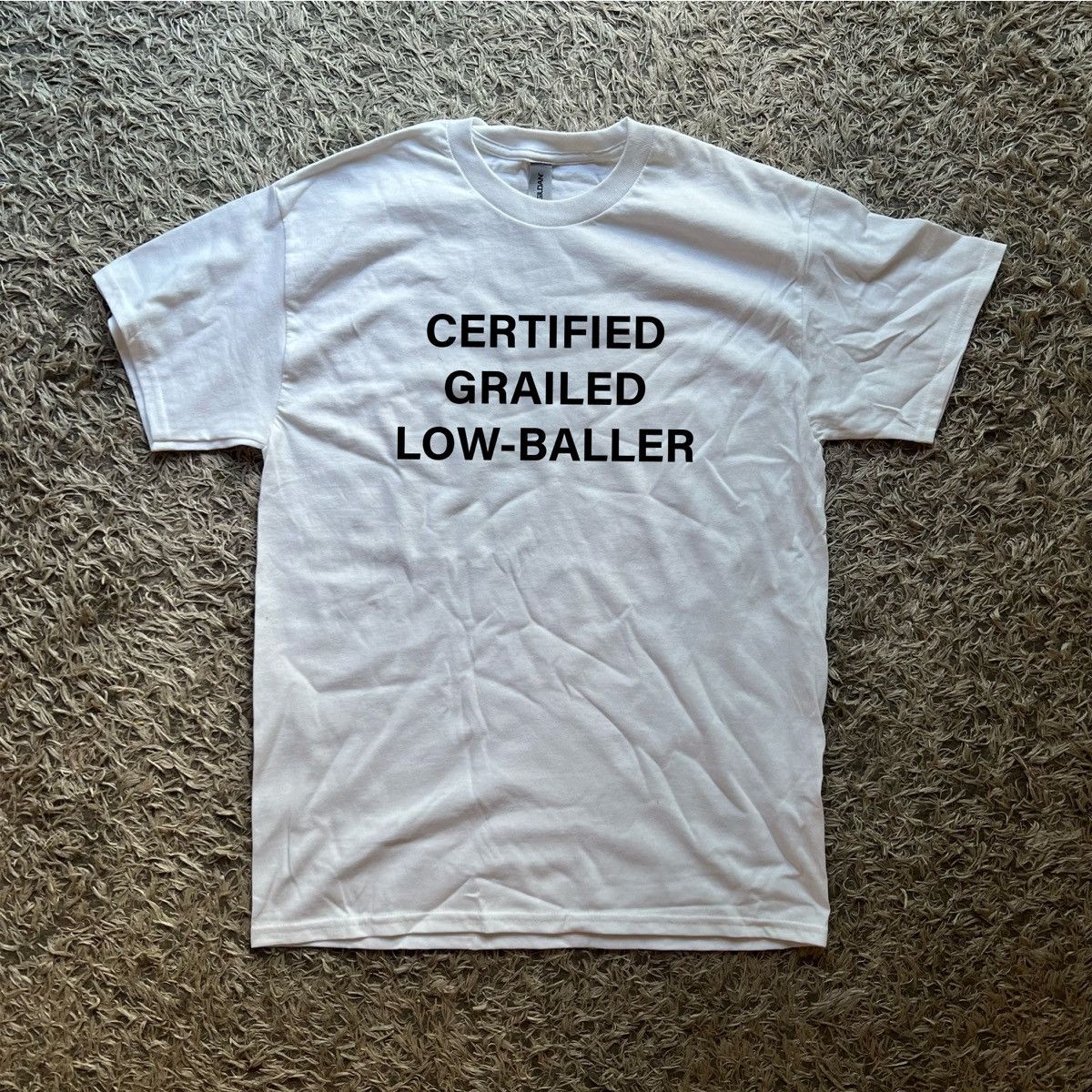 Vintage Certified Grailed Low Baller Graphic Slogan Tee Hoodie, Sweatshirt | FlexRushtees.com