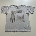 Vintage 90s Wolf Eagle Animal Art T Shirt Large Wildlife Tee Hoodie, Sweatshirt | FlexRushtees.com