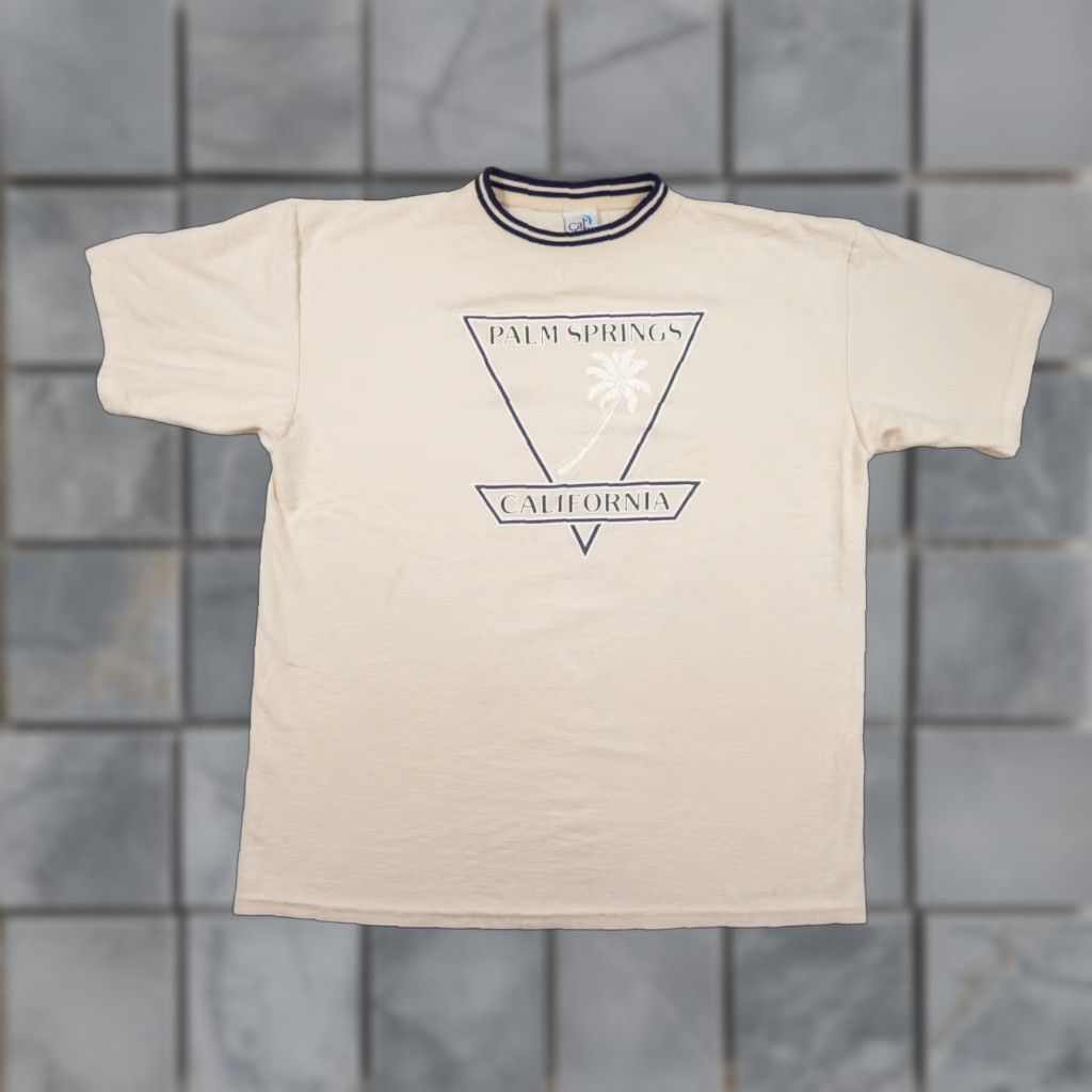 Vintage Cal Cru Palm Springs Shirt Xl Beige Crewneck Solid 90s Graphic Mens Hoodie, Sweatshirt | FlexRushtees.com