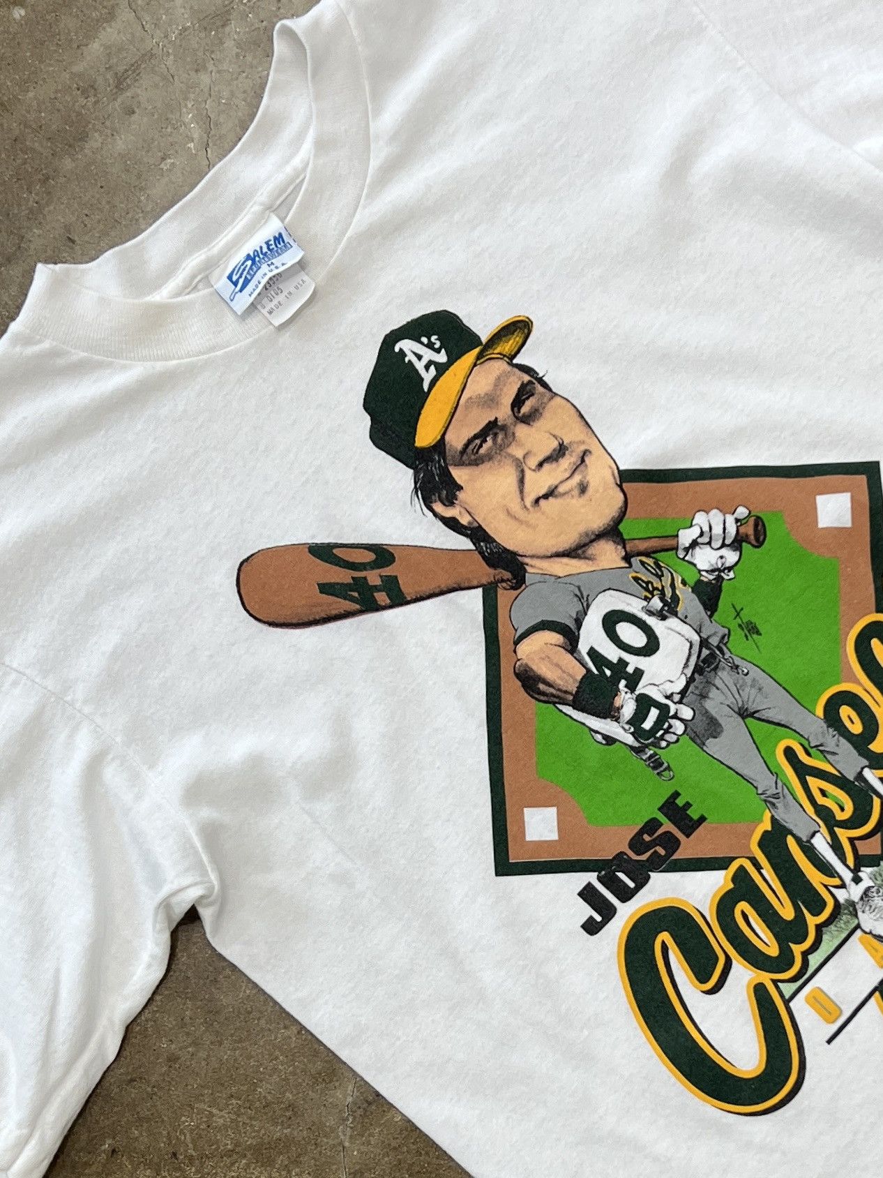 Mlb Vintage 1988 Jose Canseco Oakland A S Salem Tag Tee Medium Hoodie, Sweatshirt | FlexRushtees.com