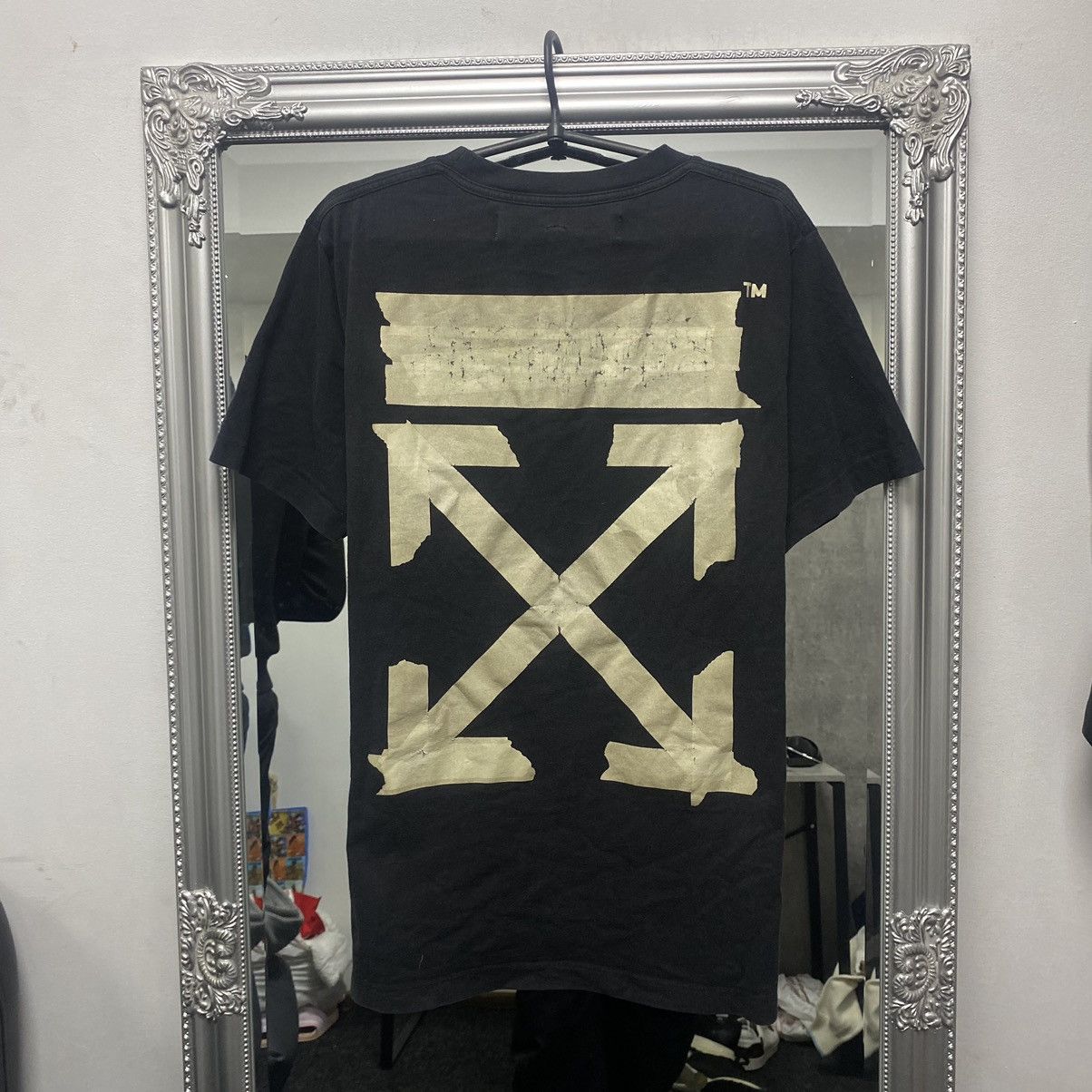 White Off White Big Logo T Shirt Hoodie, Sweatshirt | FlexRushtees.com