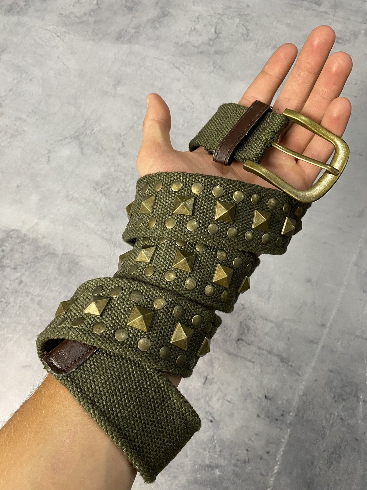 Japanese Brand Avant Gard Y2k Belt With Metal Inserts