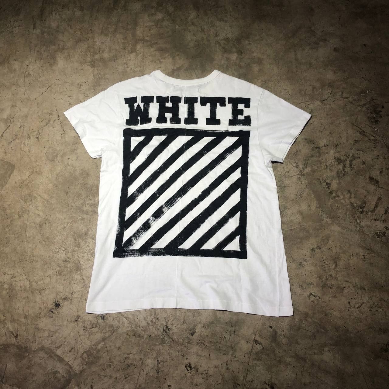 White Off White Diagonal Box Tee Hoodie, Sweatshirt | FlexRushtees.com