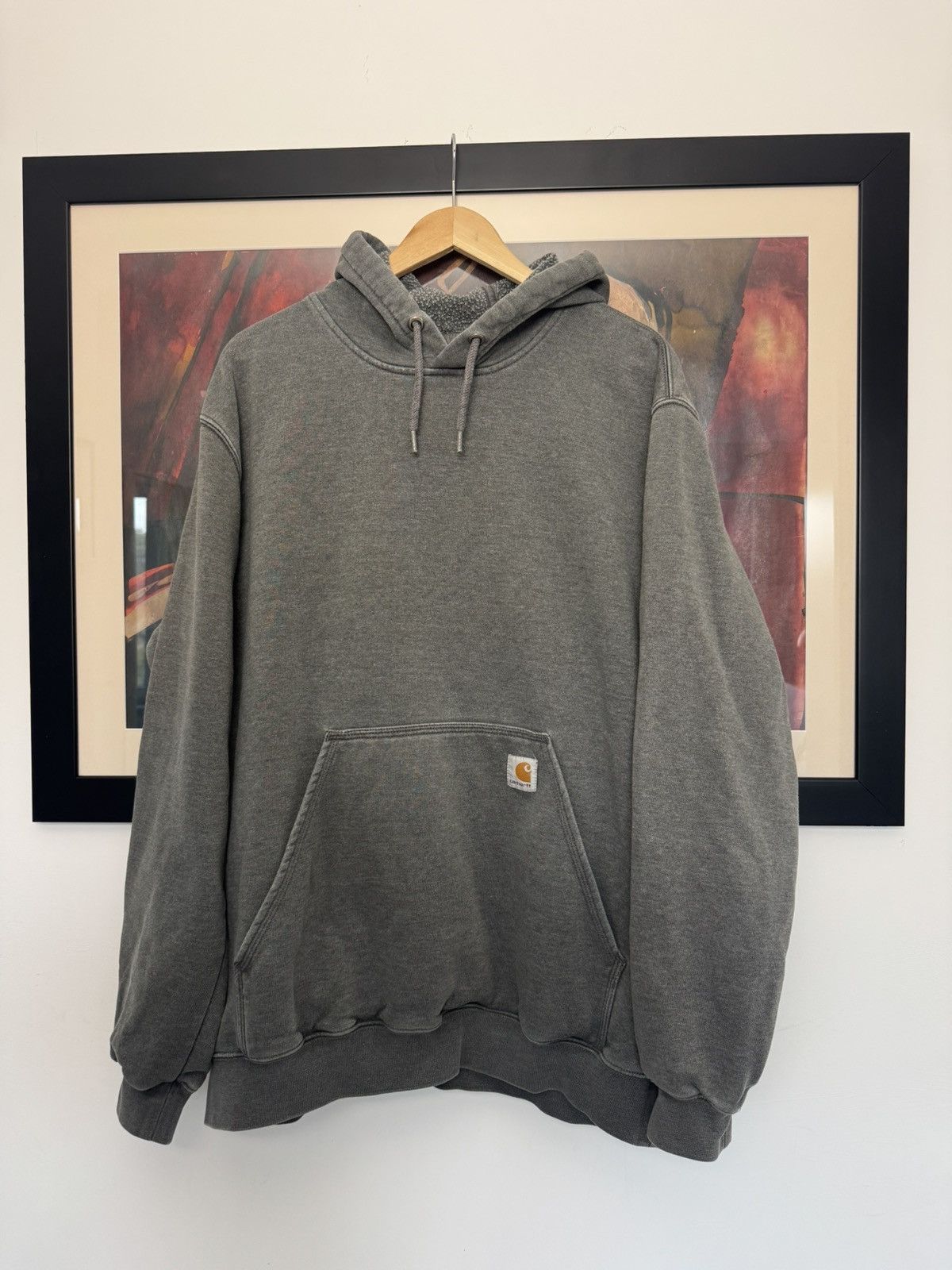 Vintage Carhartt Hoodie Workwear Hype Mini Logo Washed Hype