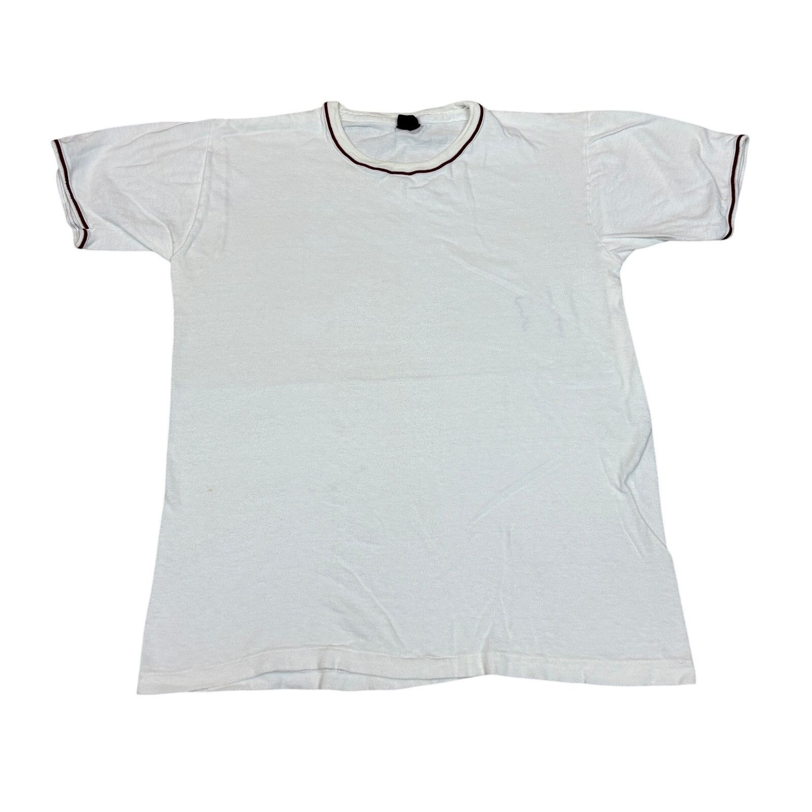 Vintage Vtg 60s 70s Jockey Life International Blank Ringer Shirt M