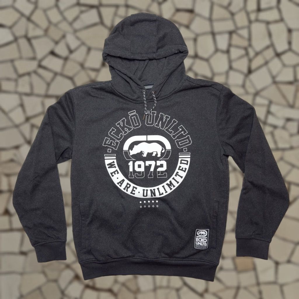 Unltd Vintage Ecko Unltd Men S Hoodie Sweatshirt Fall Spring Winter Gray Logo Graphic Pullover T-Shirts | FlexRushtees.com
