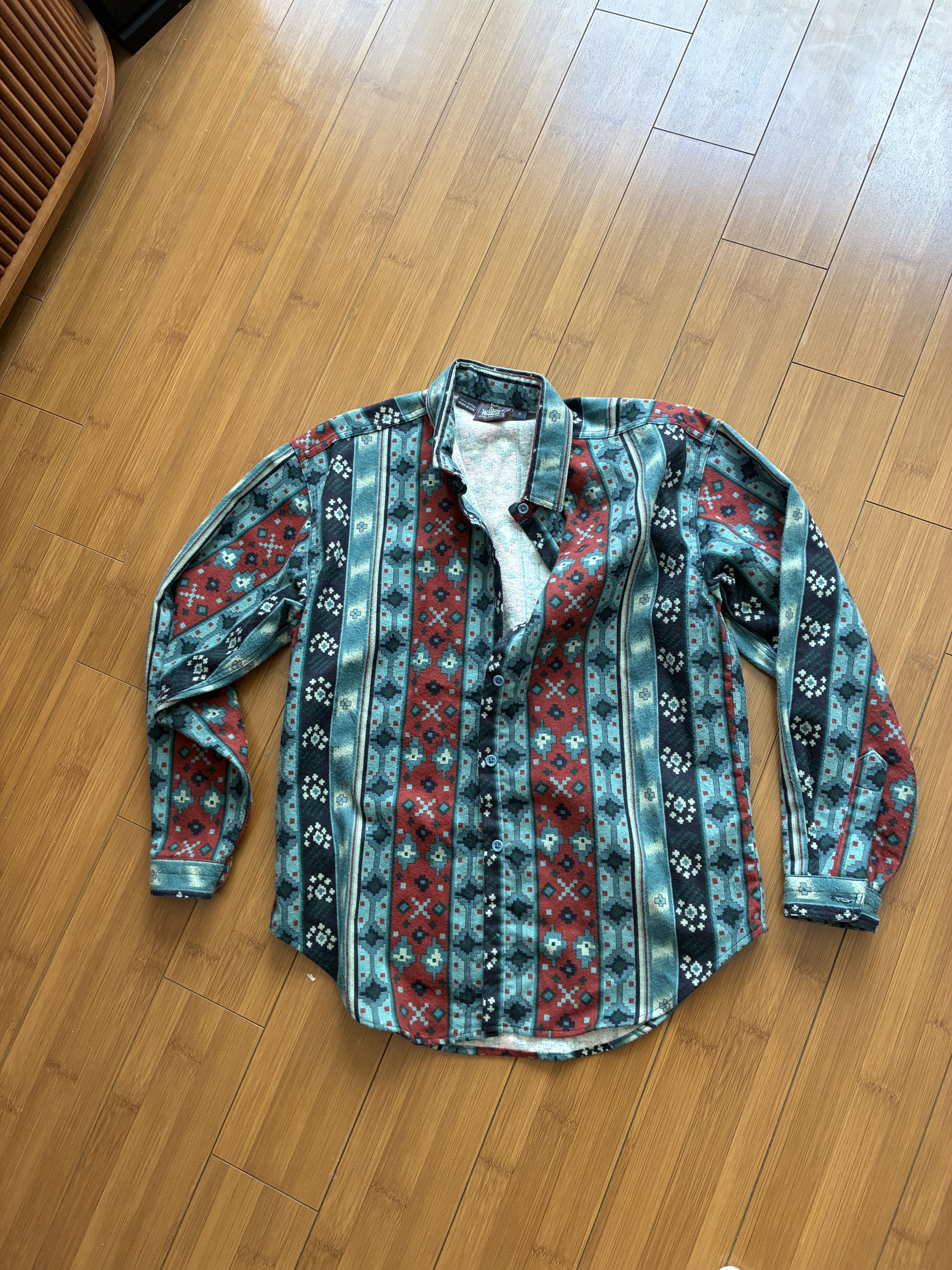 Woolen Mills Woolrich Shirt Aztec Flannel Vintage 90s Men S Small