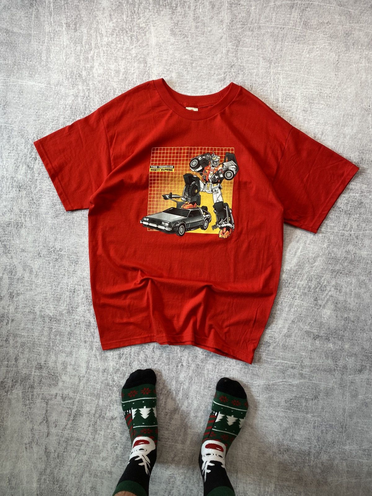Vintage Red Transformers Back To The Future Movie T Shirt