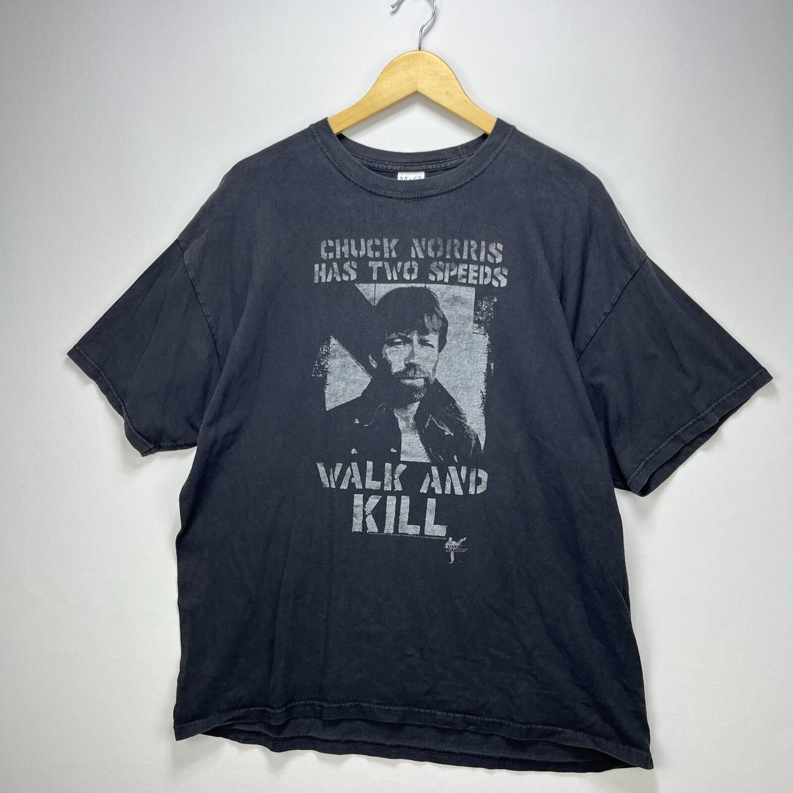 Vintage Y2k Chuck Norris Faded Black T Shirt Xl Hoodie, Sweatshirt | FlexRushtees.com