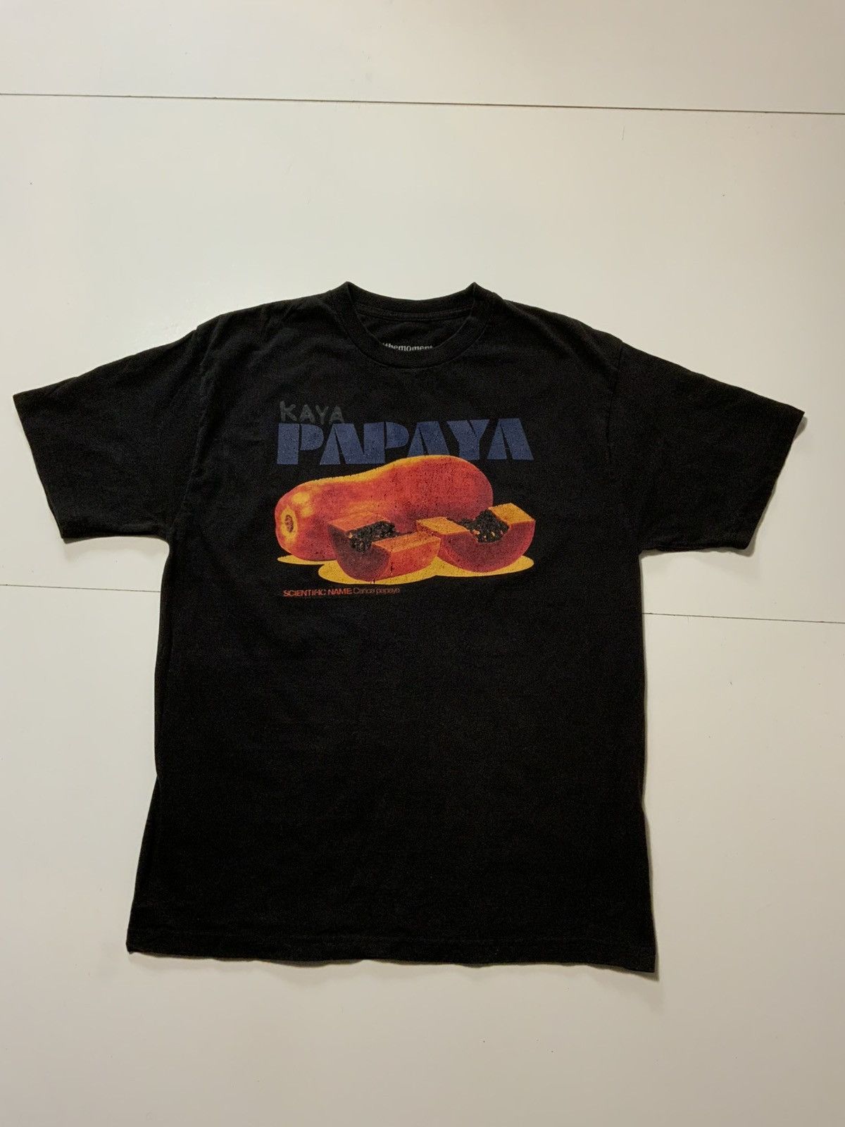 Atthemoment At The Moment Papaya Tropical Fruit Graphic Black T Shirt
