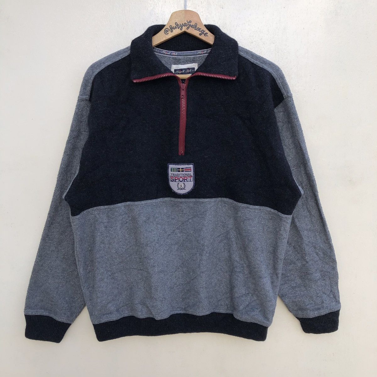 Vintage Simple Life Traditional Sport Half Zip Longsleeve