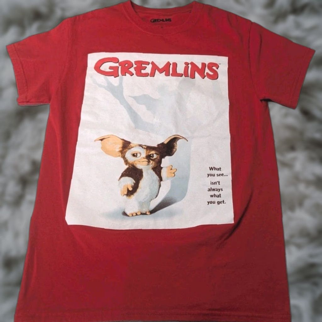 Vintage Gremlins Men S T Shirt S Short Sleeve Crew Neck Cotton Red Quote Fall Spring Summer