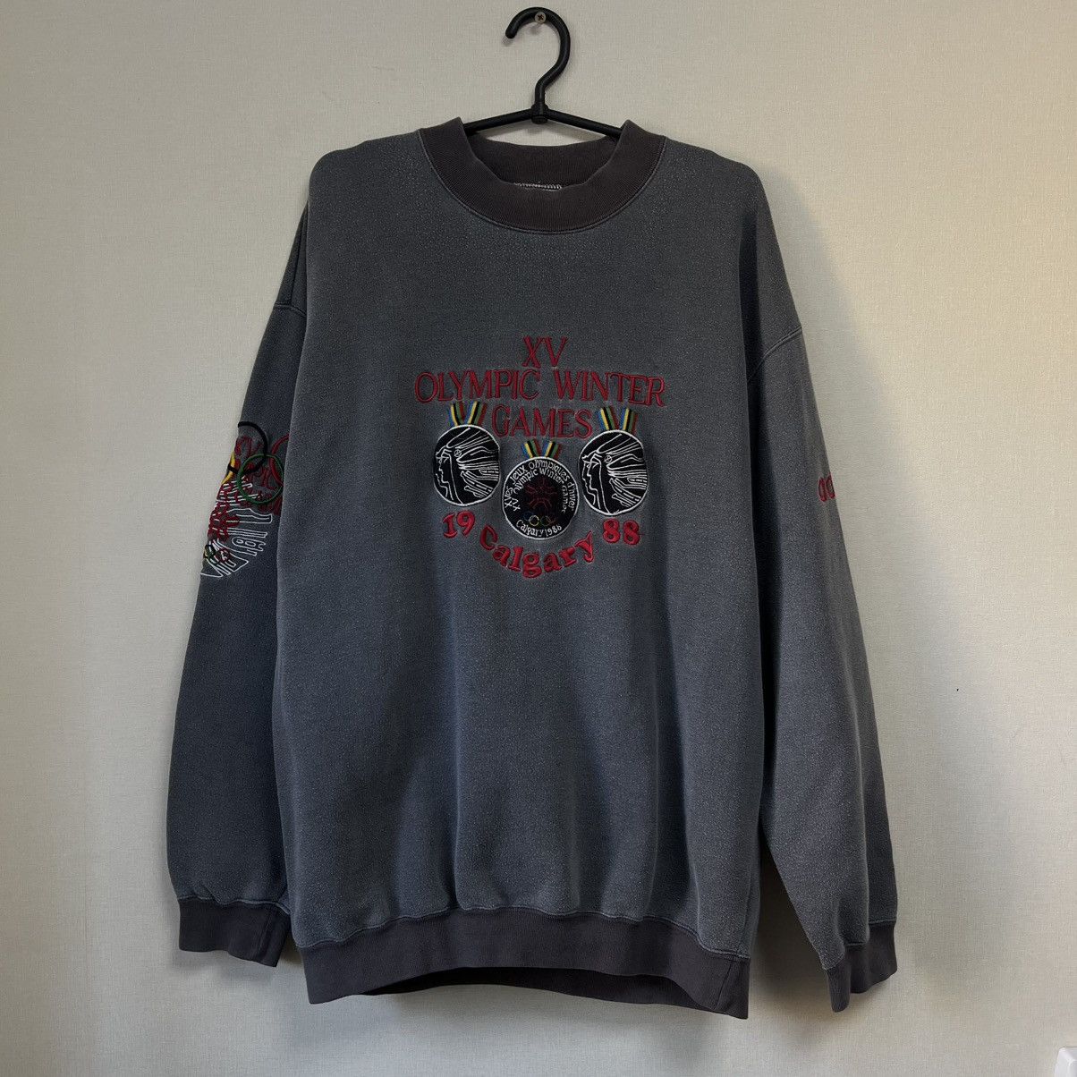 Adidas 1988 Calgary Xv Olympic Winter Games Sweatshirt Rare