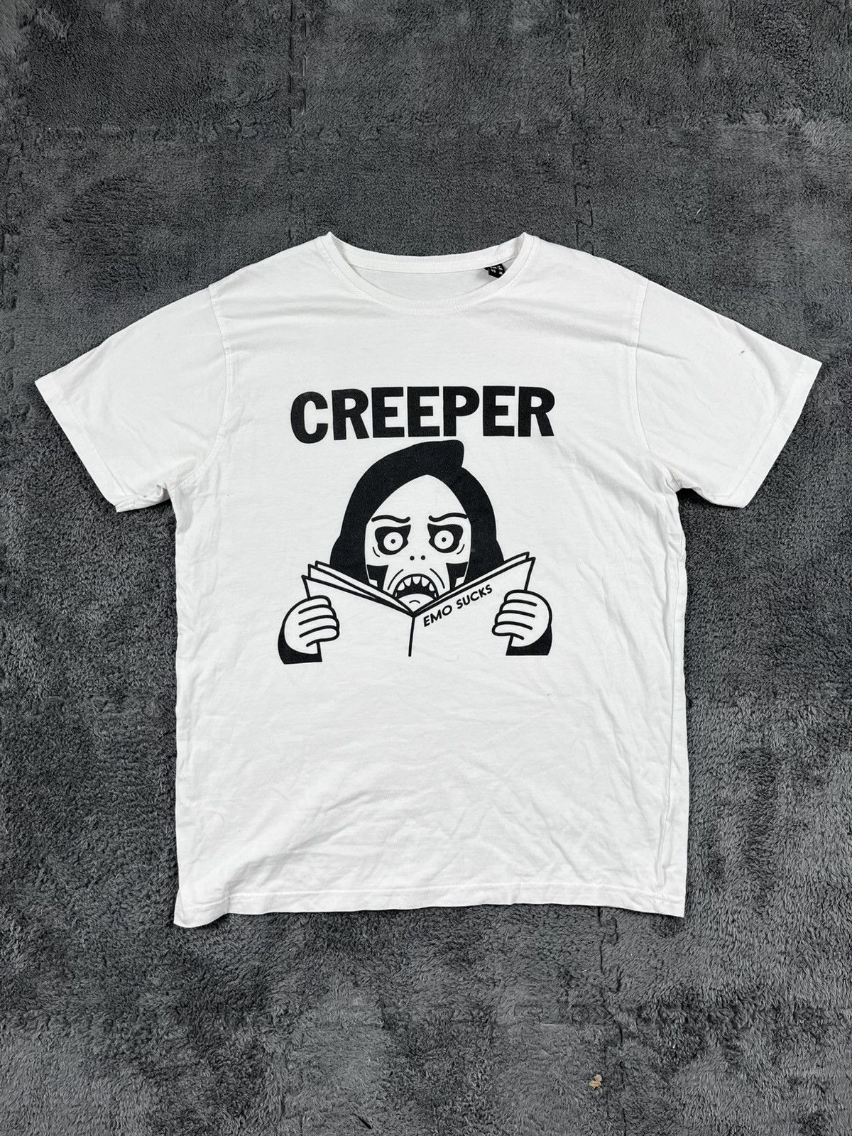 Vintage Vinatge Y2k Crazy Rare Emo Sucks Humor Tee Big Logo Size M Hoodie, Sweatshirt | FlexRushtees.com