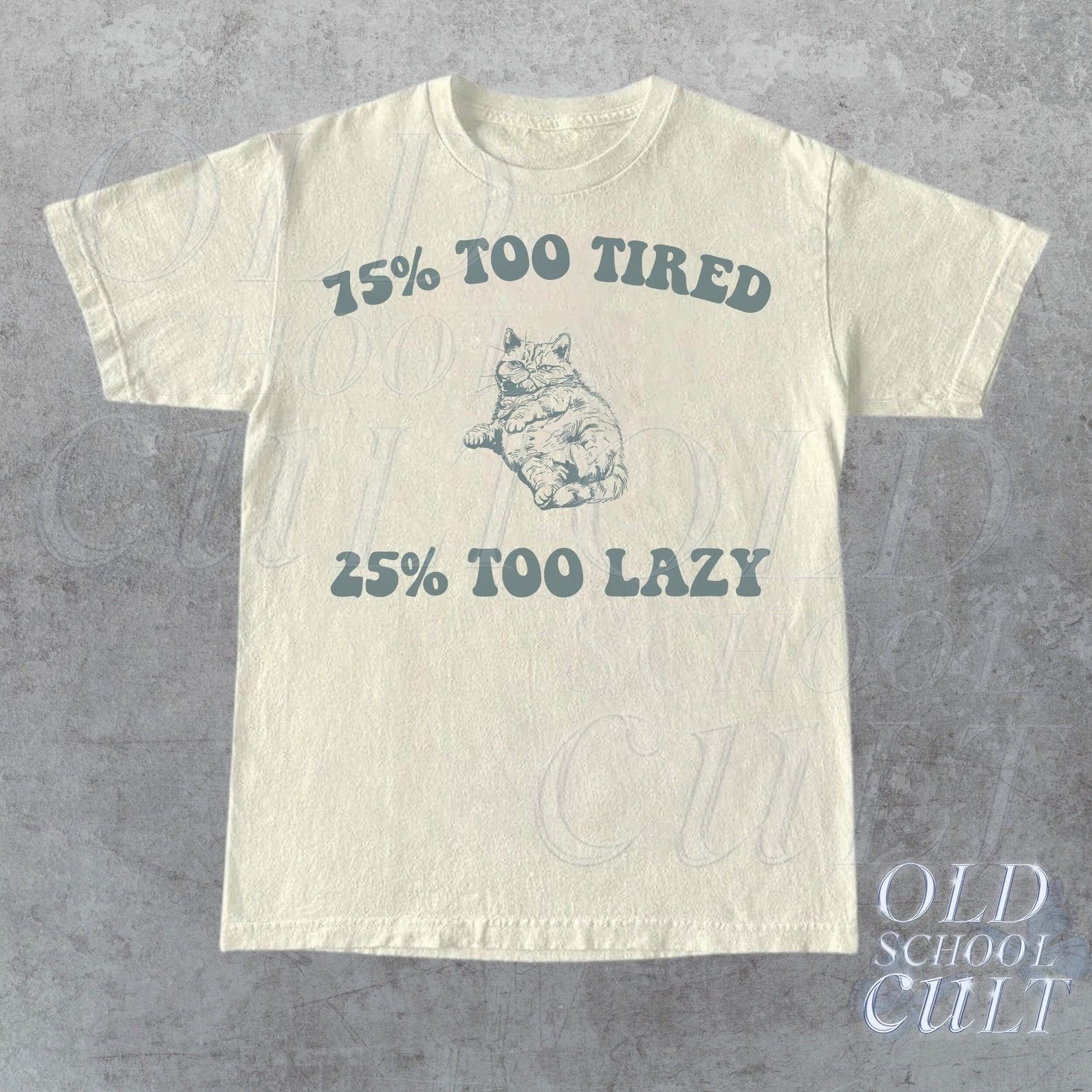The Unbranded Brand Too Lazy Funny Retro Tshirt Funny Vintage Kitten Shirt Hoodie, Sweatshirt | FlexRushtees.com