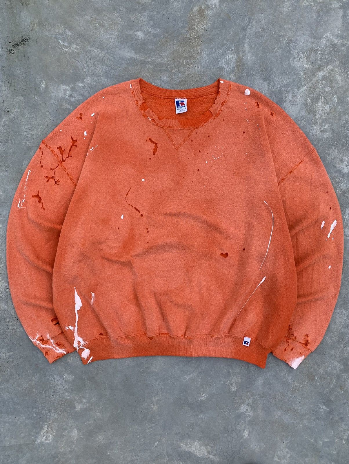 Vintage 90s Russell Sweatshirt Thrashed Faded