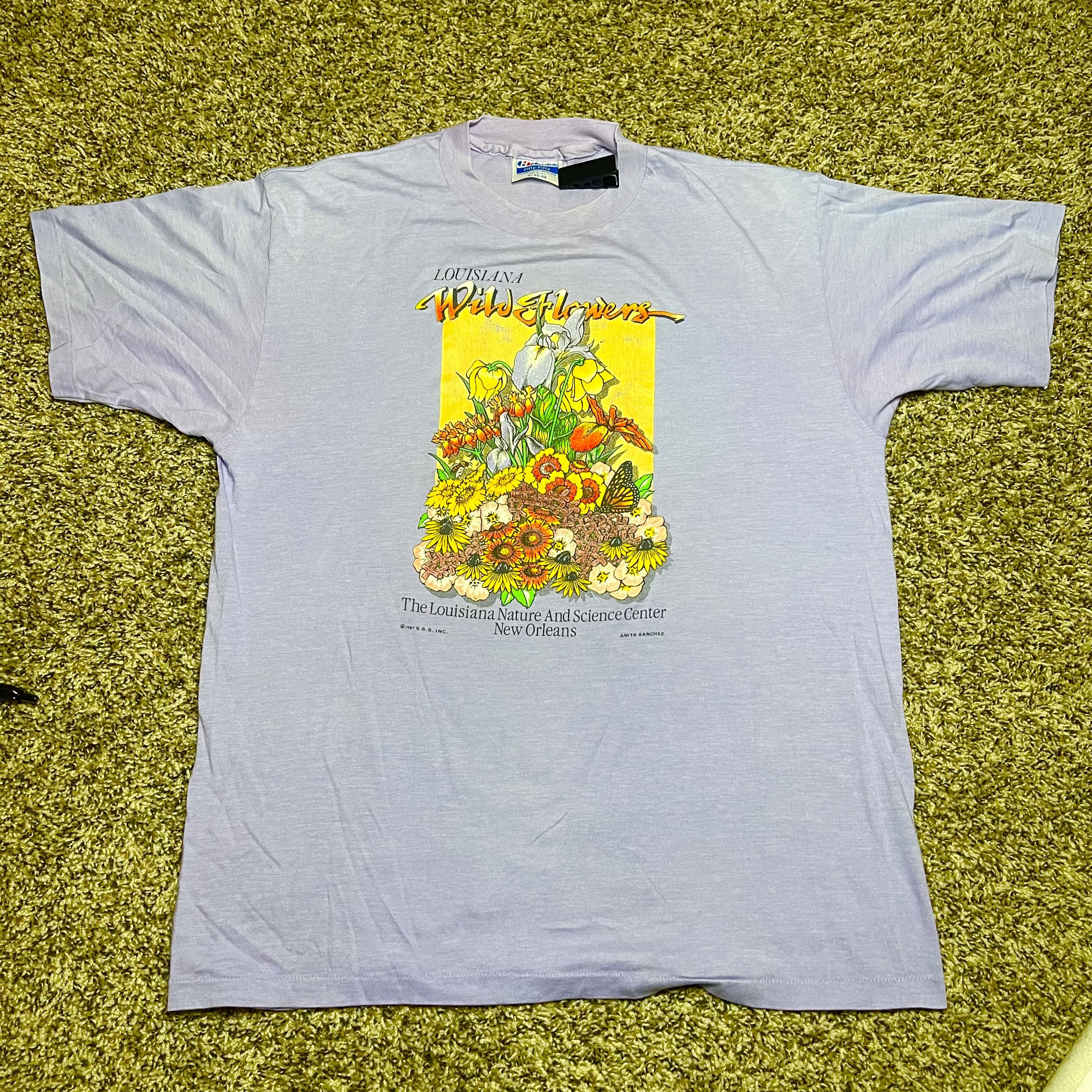 Vintage Hanes Best T Shirt Men S Xl Louisiana Wild Flowers