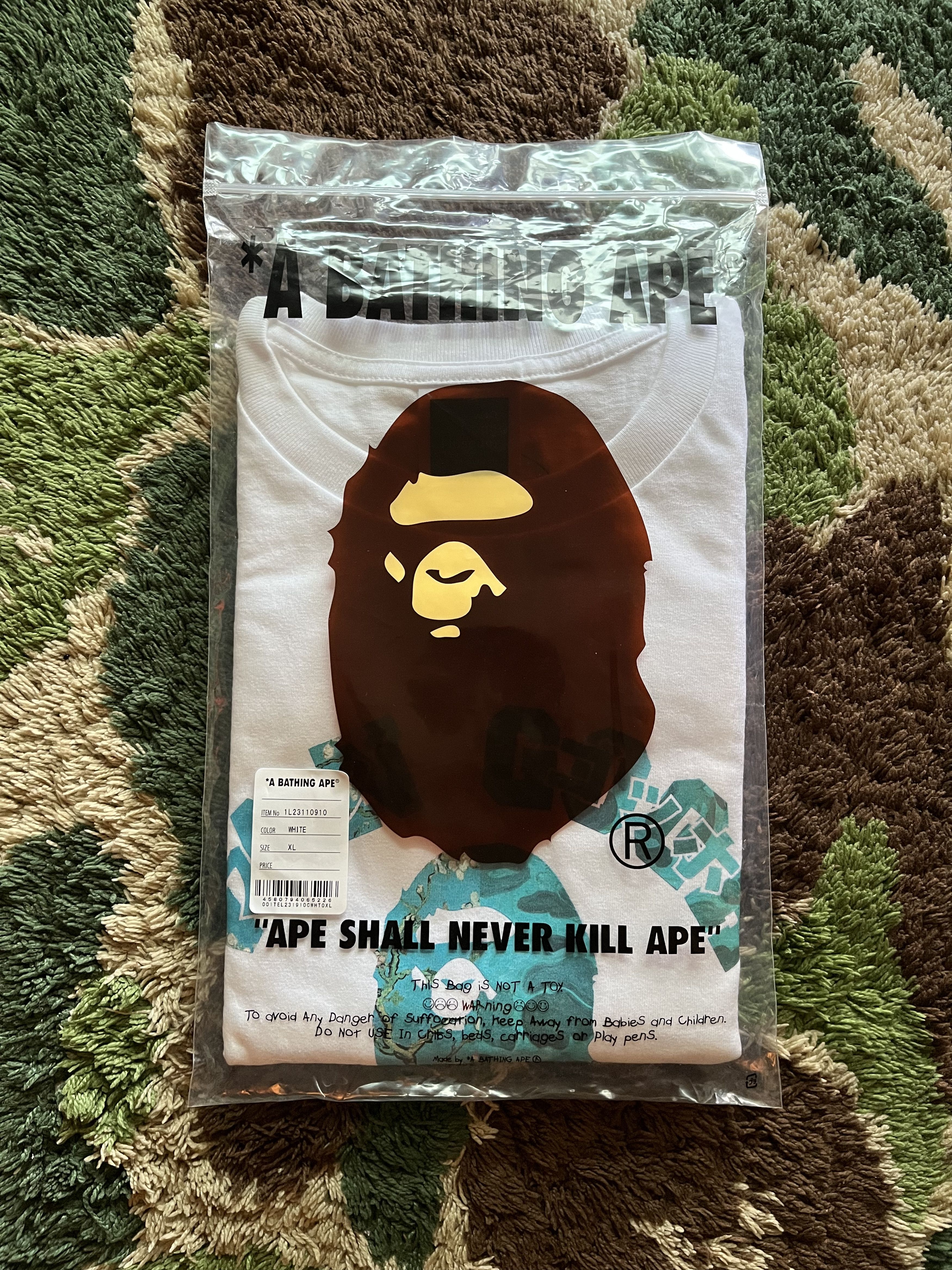 Bape Van Gogh College Tee White Sax Hoodie, Sweatshirt | FlexRushtees.com