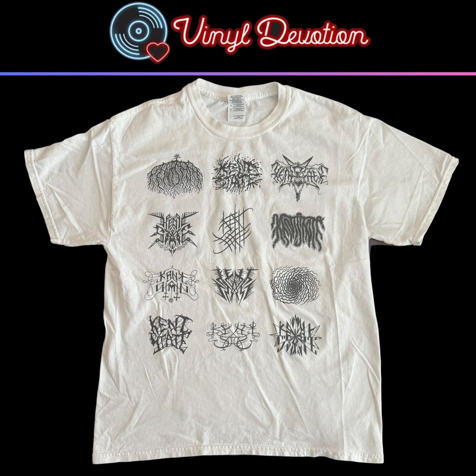 Band Tees Kent State Band Pyschedlic Death Pop White T Shirt Size L