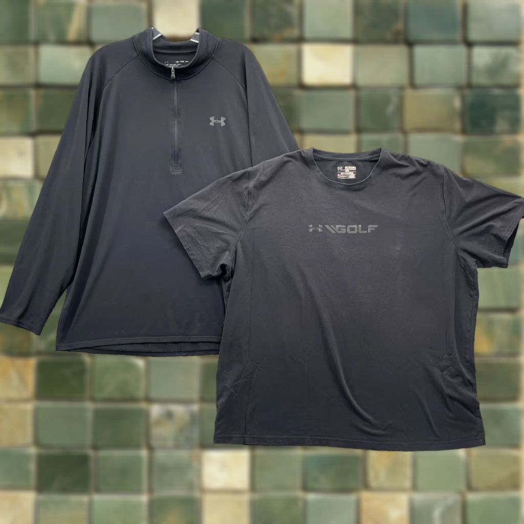 Armour Under Armour Golf Shirt Lot 2 Men 2xl 3xl Performance Training Pullover Sports Shirt Me