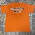 Vintage Stop Checking Me Out Orange Saying Funny Tshirt Hoodie, Sweatshirt | FlexRushtees.com
