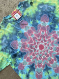 Vintage 90s Thrashed Heat Spot Tie Dye Patterned Tee 2xl