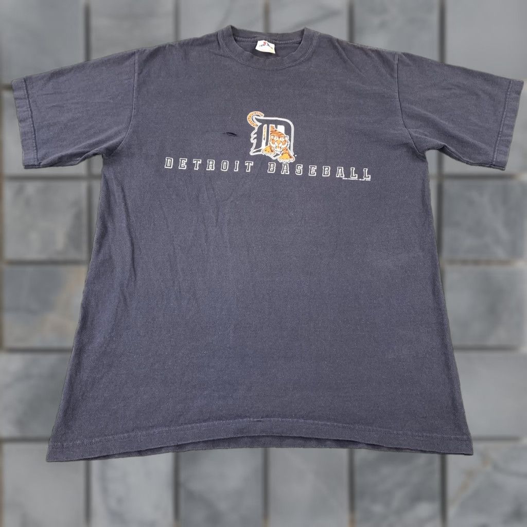 Tee Jays Vintage Detroit Tigers Baseball Tee Jays T Shirt Short Sleeve Crew Neck Adult Large Blue 10 Hoodie, Sweatshirt