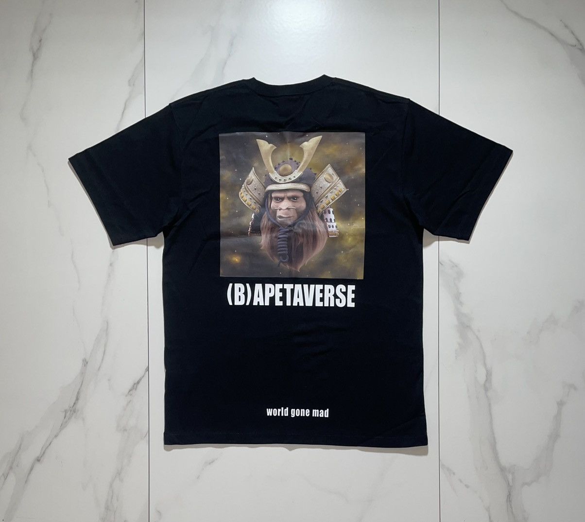 Bape B Apetaverse World Gone Bape World Gone Mad Black Tee Large Hoodie, Sweatshirt | FlexRushtees.com