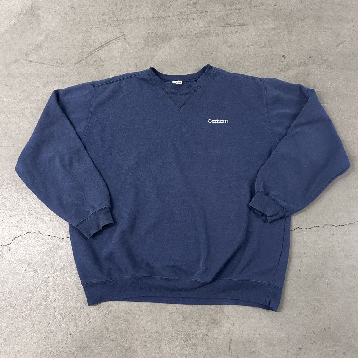 Vintage Carhartt Navy Blue Faded Crewneck