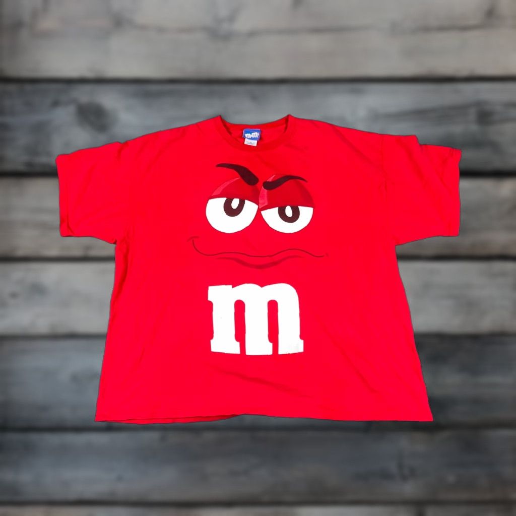 Etro Vtg M M S Big Face Print T Shirt Adult 2xl Red Cotton Mens Graphic Tee 90s Retro Official Produ Hoodie, Sweatshirt